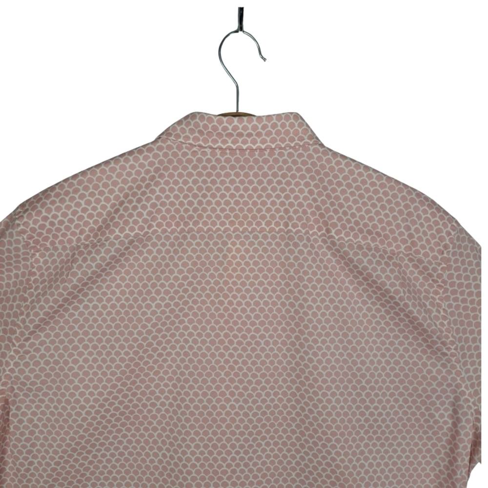 Faherty Playa Men's XL All Over Fish Scale Print Organic Cotton Pale Pink/White - Picture 7 of 10
